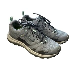 Keen Terradora II Waterproof Hiking Shoe Gray Mint Green Women Low Top Trail 9.5